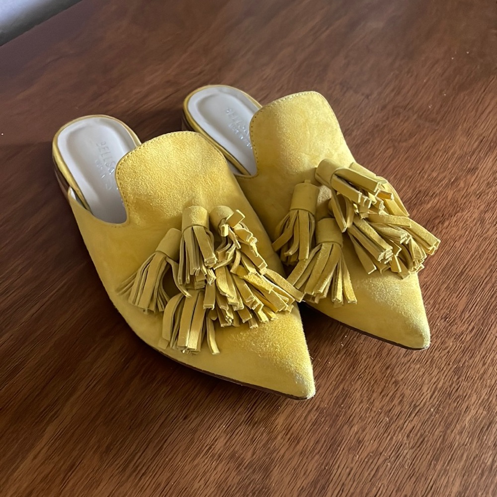 Bells & Becks Leather Suede Tassel Flat Shoes, Size 6